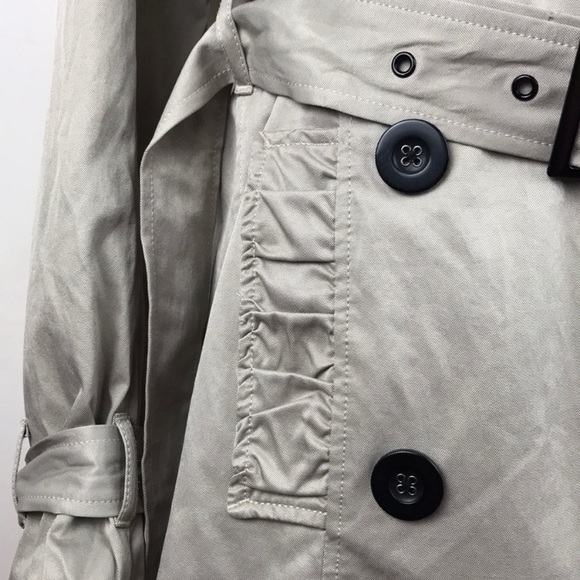 APT. 9 |🧥Ruffled Double-Breasted Buttoned Belted Trench Coat - Picture 5 of 8